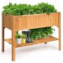 Raised garden pot, with bottom shelf, 119.38 × 90.17 × 57.15 cm