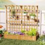 Raised planter, 2 pots and 2 trellises, 180 × 48 × 183 cm