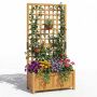 Raised planter, With grid, Orange, 76 × 32 × 143 cm