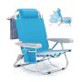 Beach chair, 5-position backrest, blue/pink, 66.04 × 78.74 × 64.77 cm