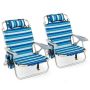 Beach chairs, 2 pcs, 62 × 80–101 × 80–29.5 cm