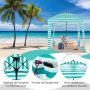Beach tent, with removable side wall, Green/white, 183 × 183 × 215–240 cm