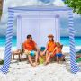 Beach gazebo, With removable side wall, Blue, 202 × 202 × 233–270 cm