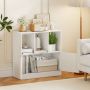 Freestanding bookshelf, 3 cubes, 2 doors, White, 70 × 70 × 30 cm