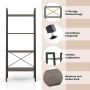 Four-tiered shelf, 55.88 × 34.29 × 138.43 cm