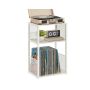 VASAGLE LET275W01 Floor-standing shelf, 3 tiers, up to 100 records, White, 43 × 69 × 30 cm