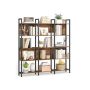 VASAGLE LLS025B01 freestanding shelf, 5 open shelves, brown and black, 128 × 154.1 × 24 cm