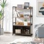 Freestanding cabinet, 3 shelves, 2 doors, Brown/black, 80 × 125 × 35 cm