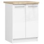 Lattialle sijoitettava keittiökaappi OLIWIA S60, 2 ovea, valkoinen, 60 × 85 × 46 cm