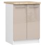 Lattiamallinen keittiökaappi OLIWIA S60 2D, 2 ovea, valkoinen/beige, 60 × 85 × 46 cm