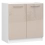 Lattialle sijoitettava allaskaappi OLIWIA S, 2 ovea, valkoinen/ruskea, 80 × 82 × 46 cm