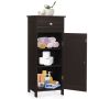 Freestanding bathroom cabinet, 1 door and 1 drawer, 35.56 × 87.63 × 30.48 cm