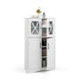 Freestanding bathroom cabinet, 3 adjustable shelves, 59.69 × 107.95 × 30.48 cm
