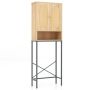 Bathroom cabinet with 5 compartments, 59.69 × 175.26 × 25.4 cm