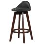 Set of 2 Swivel Bar Stools, Black/Brown, 41.91 × 87.63 × 45.72 cm