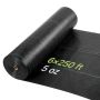 Rikkakasvien torjuntakangas VEVOR 6 * 250FT168, Musta, 1,8 × 76,2 m