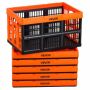 Muoviset säilytyslaatikot VEVOR, 6 kpl, 45 l, oranssit ja mustat, 525 × 355 × 295 mm