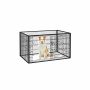 Rectangular dog cage with sliding door, black