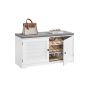 Hallway shoe bench VASAGLE LSB044, 3 levels, with storage compartment, White/gray, 101 × 35.5 × 52.5 cm