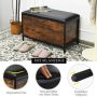 Hallway Bench, With Storage, Brown/Black, 80 × 40 × 50 cm