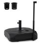 Refillable pool umbrella stand with wheels and telescopic pull rod, 211 kg