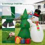 Inflatable Christmas tree, with 2 snowmen, 145 × 105 × 180 cm