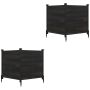 Privacy fence, 2 panels, 3 posts, Black, 119 × 119 × 115.5 cm