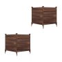 Privacy fence, 2 panels, 3 posts, Brown, 119 × 119 × 115.5 cm
