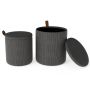 Poufs, 2 pcs, Grey/beige, Ø 39 × 44 cm; Ø 34 × 37 cm
