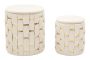 Shanty poufs, 2 pcs, Sand/gold, Ø 37 × 42 cm – Ø 28 × 35 cm