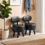 Pouf, 2 pcs, Black, 33.5 × 35 × 51 cm
