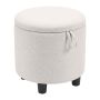 Pouf-storage, round, Sand/grey