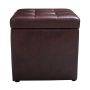 Pouf-storage box, black and brown, 40 × 40 × 40 cm