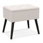 Pouf, With storage compartment, Black/beige/gray, 53.34 × 47 × 38.1 cm