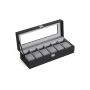 Rectangular watch box, for 6 watches
