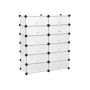 Plastic shoe rack, 6 compartments, white