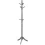 Adjustable wooden coat rack, 9 hooks, gray