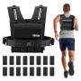 Säädettävä painoliivi VEVOR JS-VEST007, 16 painoa, Musta, 410 × 340 × 100 mm