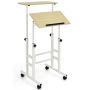 Adjustable height desk, 2 tabletops
