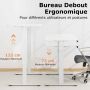 Height-adjustable desk, electric, white, 120 × 60 × 73–122 cm