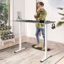 Height-adjustable desk, electric, Grey, 140 × 72–116 × 70 cm