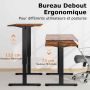 Height-adjustable desk, electric, brown/black, 120 × 60 × 73–122 cm