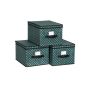 Set of boxes with lids, 3 pieces, green