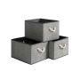 Set of 3 storage boxes 40x30x25cm, grey/white