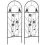 Set of 2 plant supports Outsunny 38x0.8x98cm., black