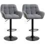 Set of 2 bar stools Homcom 57.5x52.5x114cm., gray/black