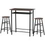 Set of 2 bar stools with tables Homcom, black/brown