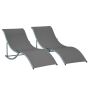 Set of 2 sun loungers Outsunny 165x61x63cm., gray/silver color