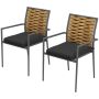 Set of 2 garden chairs Outsunny 57x58x87cm., black/brown