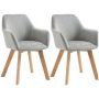 Set of 2 dining chairs Homcom 54x57x80cm., gray/light brown
